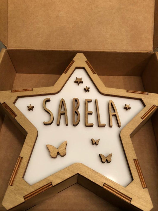 Lámpara Personalizada Mariposas y estrellitas