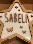 Lámpara Personalizada Mariposas y estrellitas