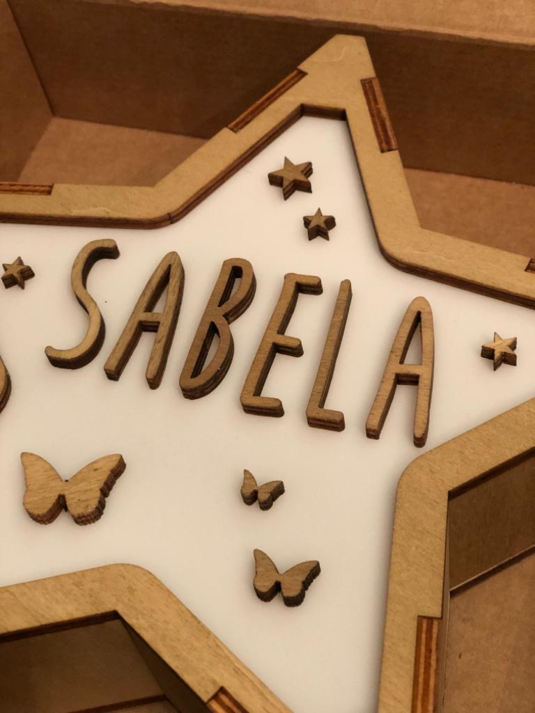 Lámpara Personalizada Mariposas y estrellitas