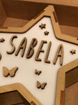 Lámpara Personalizada Mariposas y estrellitas