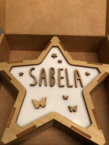 Lámpara Personalizada Mariposas y estrellitas