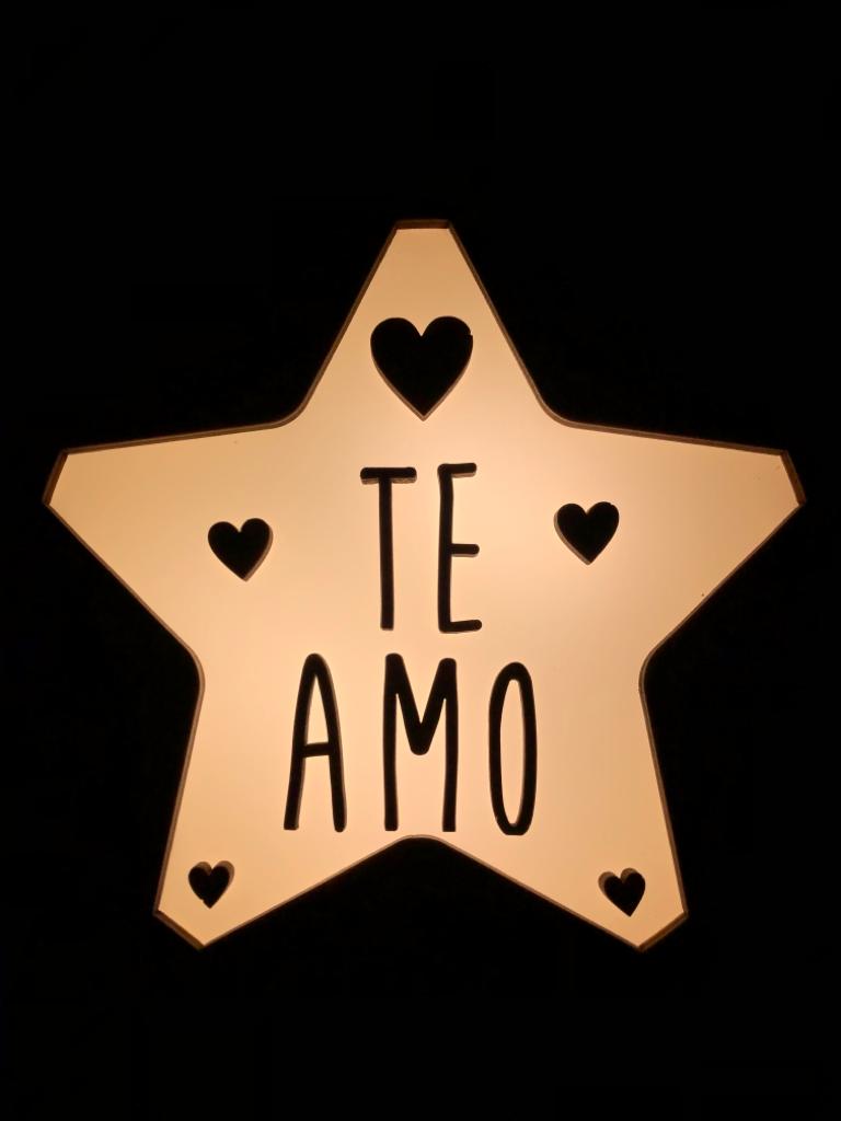 Lámpara TE AMO San Valentín