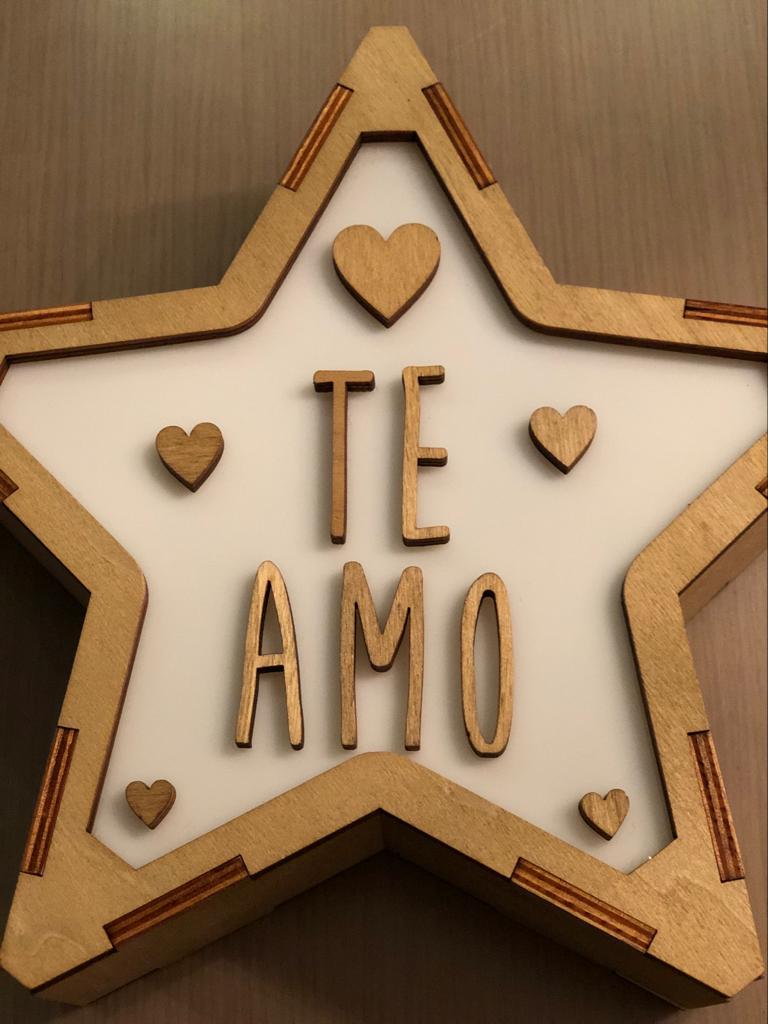Lámpara TE AMO San Valentín