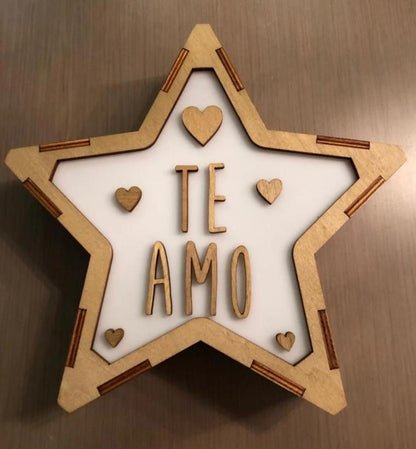 Lámpara TE AMO San Valentín