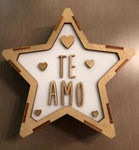 Lámpara TE AMO San Valentín