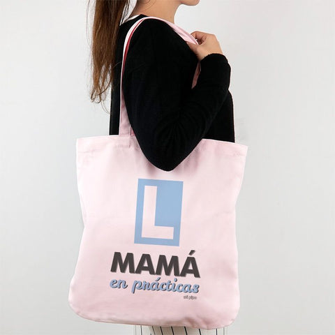 Bolso de Tela Personalizado Mamá en Prácticas "L" AZUL