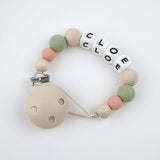Chupetero De Silicona Personalizado Beige