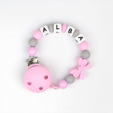 Chupetero Personalizado Rabbit Rosa - ChupetBabies