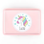 Cajita Porta Alimentos Unicornio Personalizada