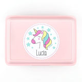 Cajita Porta Alimentos Unicornio Personalizada