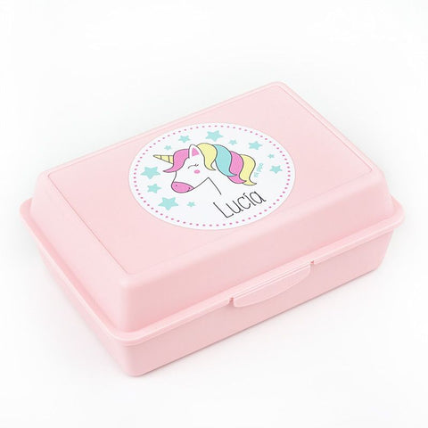 Cajita Porta Alimentos Unicornio Personalizada
