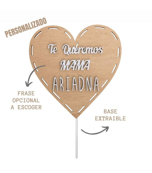 Topper Personalizado para Tartas - Corazón Grande