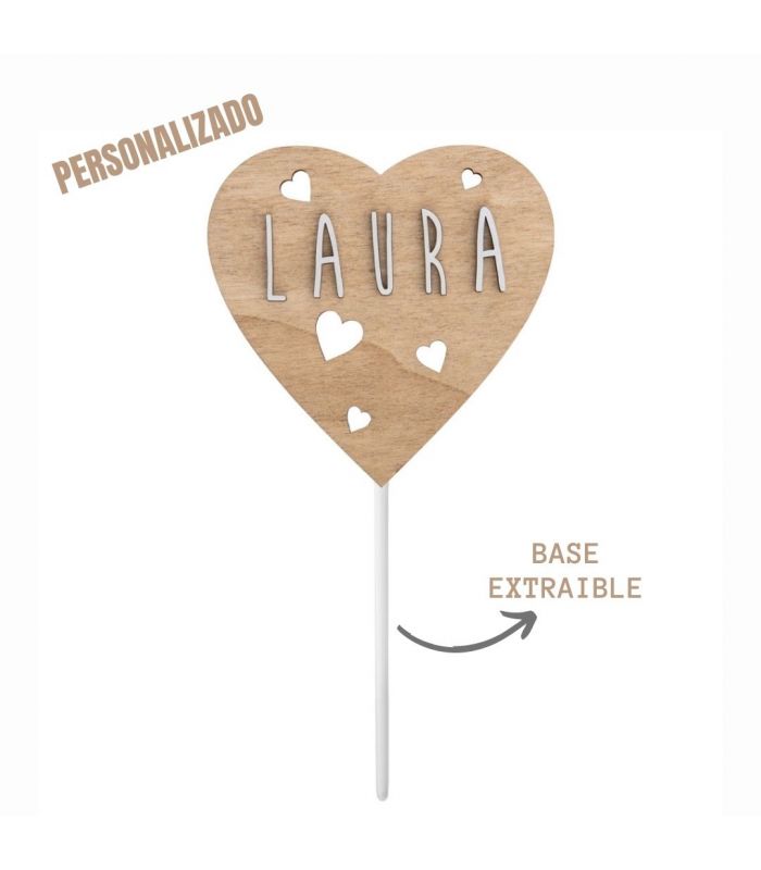 Topper Personalizado para Tartas - Corazón pequeño