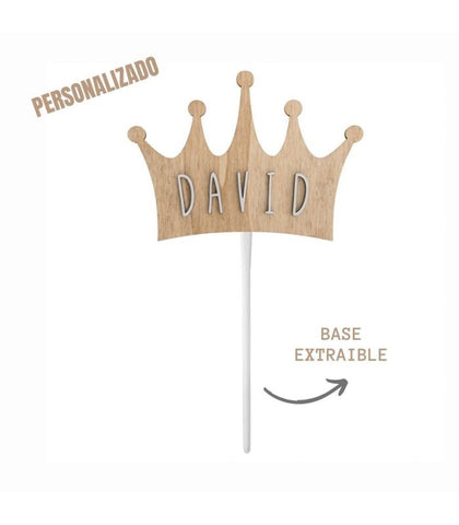 Topper Personalizado para Tartas - Corona