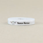 Cinta Marca Prendas termoadhesiva Personalizada Blanca Estrellas arcoiris 100 uds.
