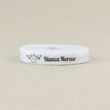 Cinta Marca Prendas termoadhesiva Personalizada Blanca Estrellas arcoiris 100 uds.