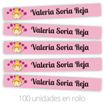 Cinta Marca Prendas termoadhesiva Personalizada Rosa Hada 100 uds.