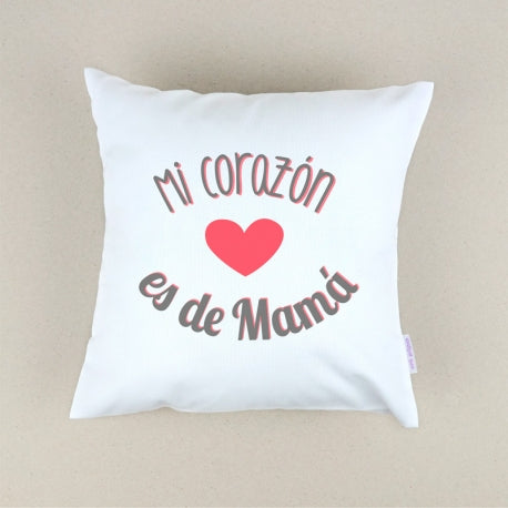 Cojín Personalizado Mi corazón es de mamá