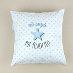 Cojín Personalizado Mi papá mi favorito azul