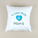 Cojín Personalizado azul Te quiero mucho mamá