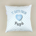 Cojín Personalizado Te quiero mucho papá azul
