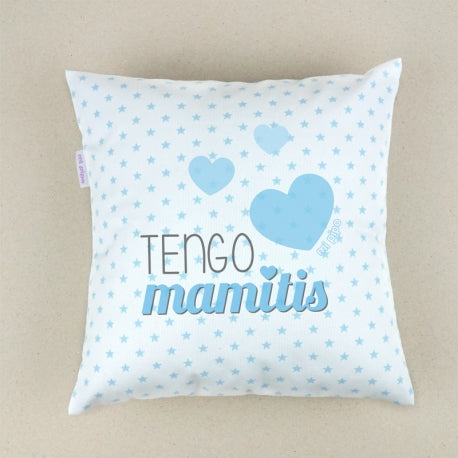 Cojín Personalizado azul Tengo mamitis