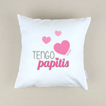 Cojín Personalizado Tengo papitis rosa