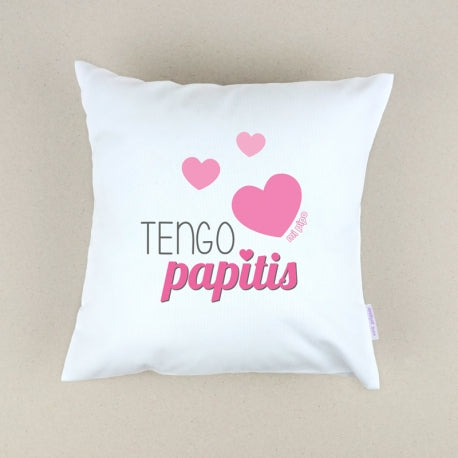 Cojín Personalizado Tengo papitis rosa