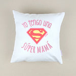 Cojín Personalizado rosa Yo tengo una súper mamá
