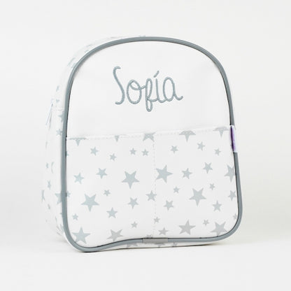 Mochila Personalizada Gris Estrellas