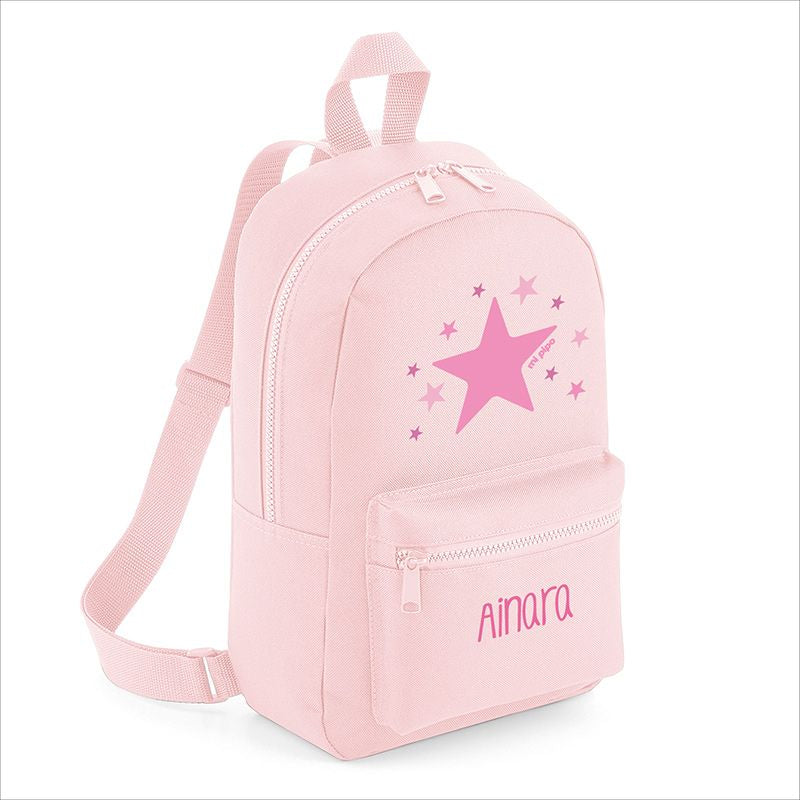 Mochila Personalizada Estrella Rosa 4 Colores
