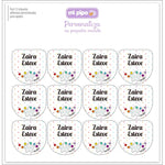 Pack 12 Etiquetas Personalizadas para objetos Estrella arcoiris