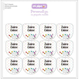 Pack 12 Etiquetas Personalizadas para objetos Estrella arcoiris