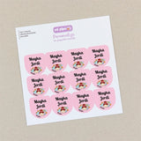 Pack 12 Etiquetas Personalizadas para objetos Rosa Hada