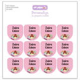 Pack 12 Etiquetas Personalizadas para objetos Rosa Hada