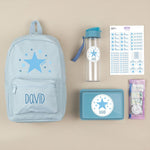 Pack Cole Personalizado Mochila Estrella Azul