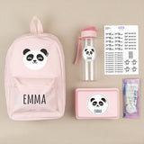 Pack Cole Personalizado Mochila Panda Rosa
