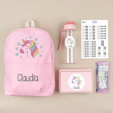 Pack Cole Personalizado Mochila Unicornio