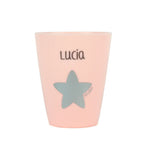 Set de Vasito y cubiertos de Acero Personalizados Rosa